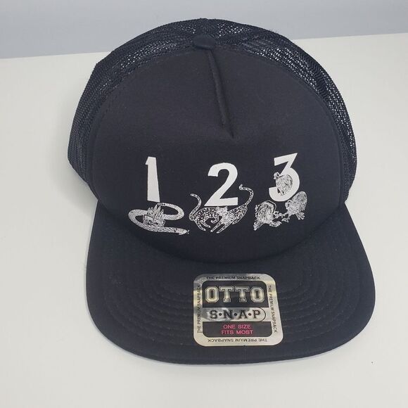 OTTO New With Tags Snapback Hat 123 Tequila Baseball Cap Black One Size - Picture 1 of 5